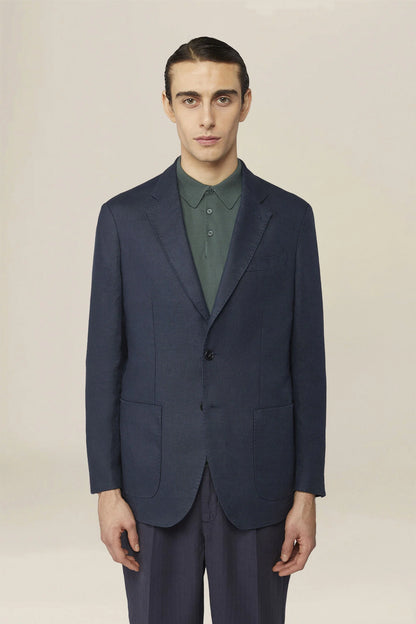 Men's unlined jacket, 100% linen, regular fit