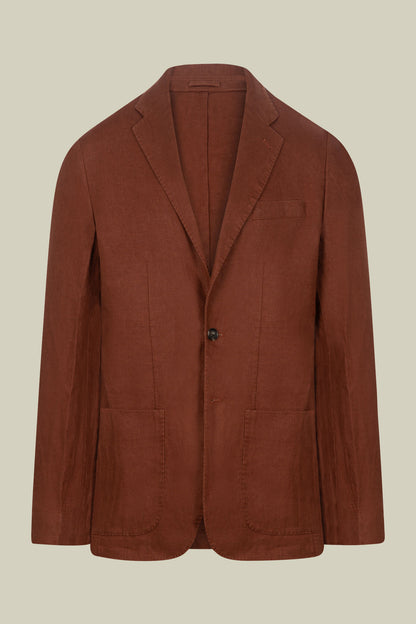 Men's unlined jacket, 100% linen, regular fit