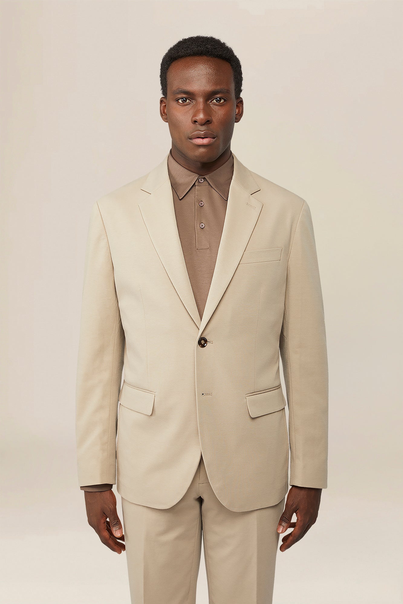 Men's single-breasted unlined jersey jacket