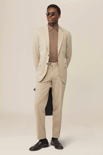 Men's single-breasted unlined jersey jacket