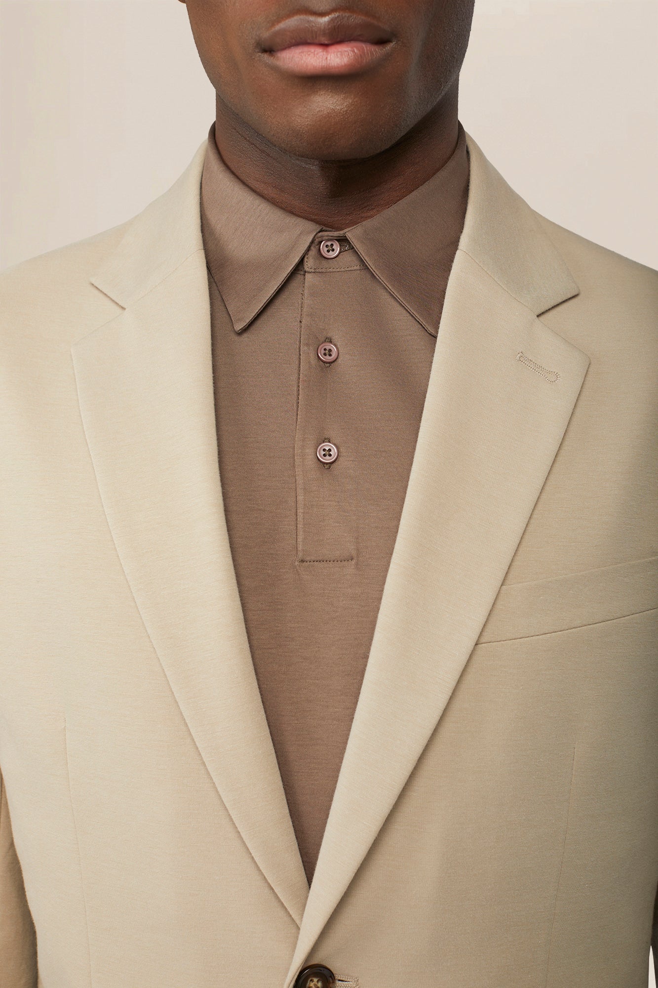 Men's single-breasted unlined jersey jacket