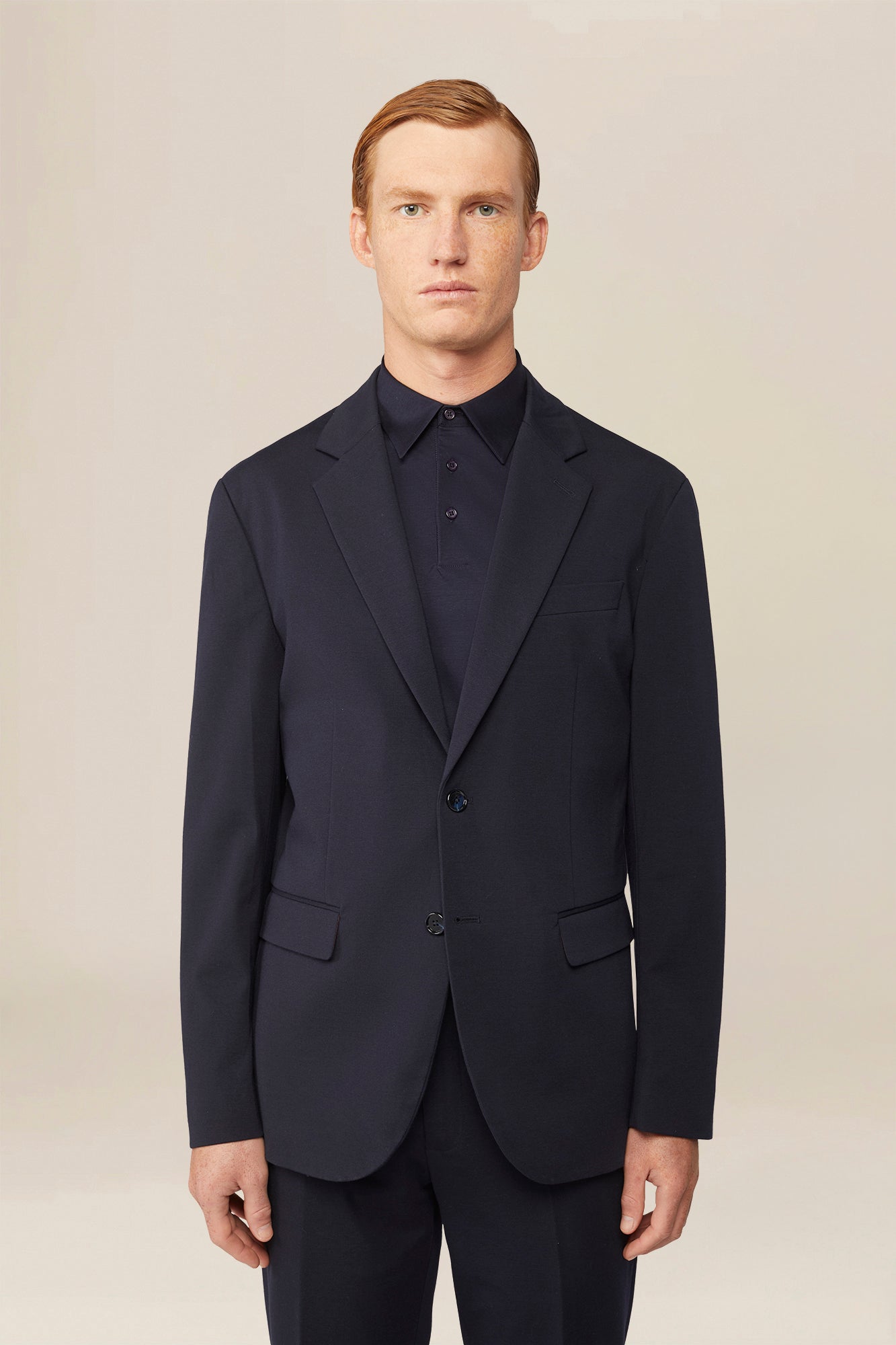 Men's single-breasted unlined jersey jacket