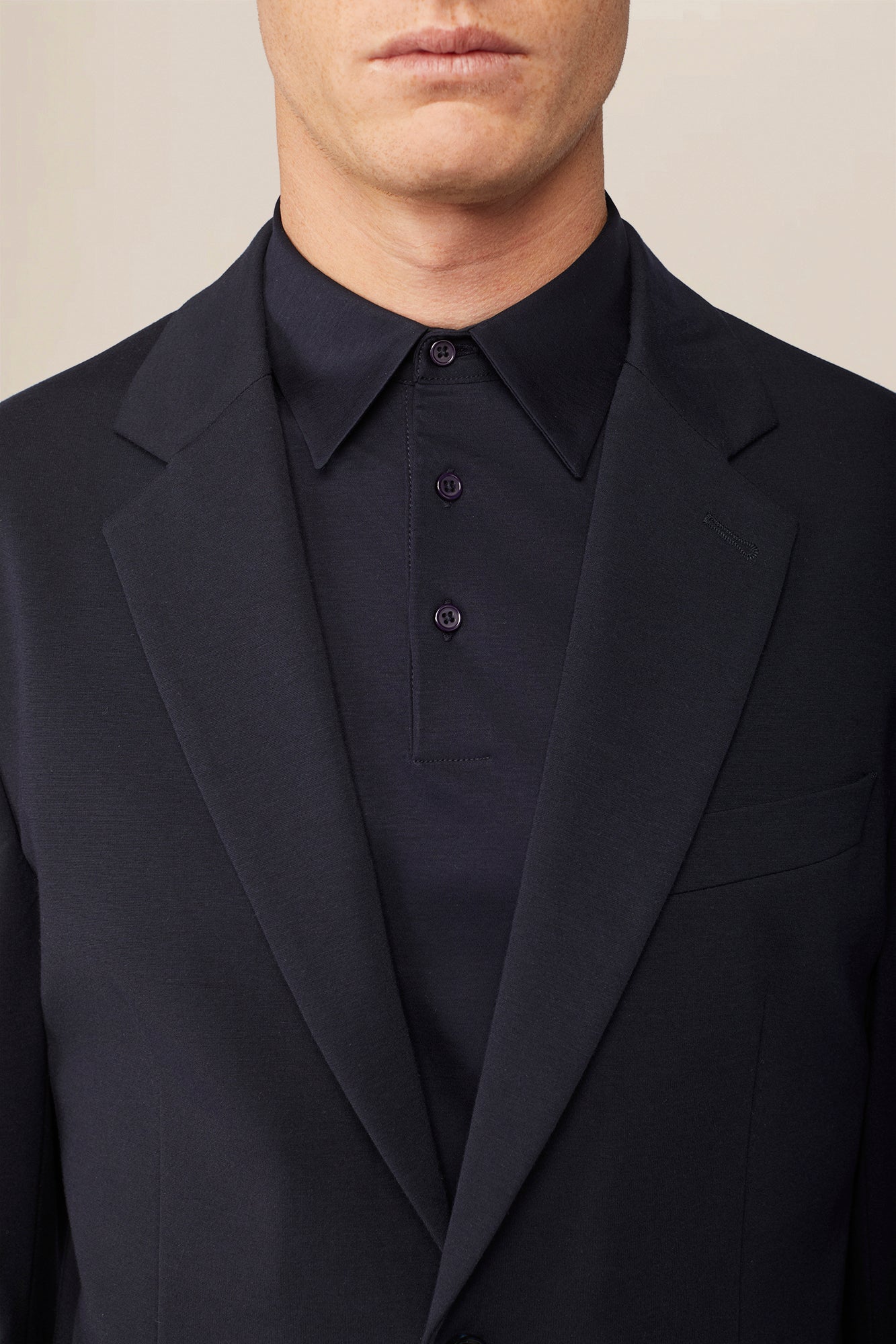 Men's single-breasted unlined jersey jacket