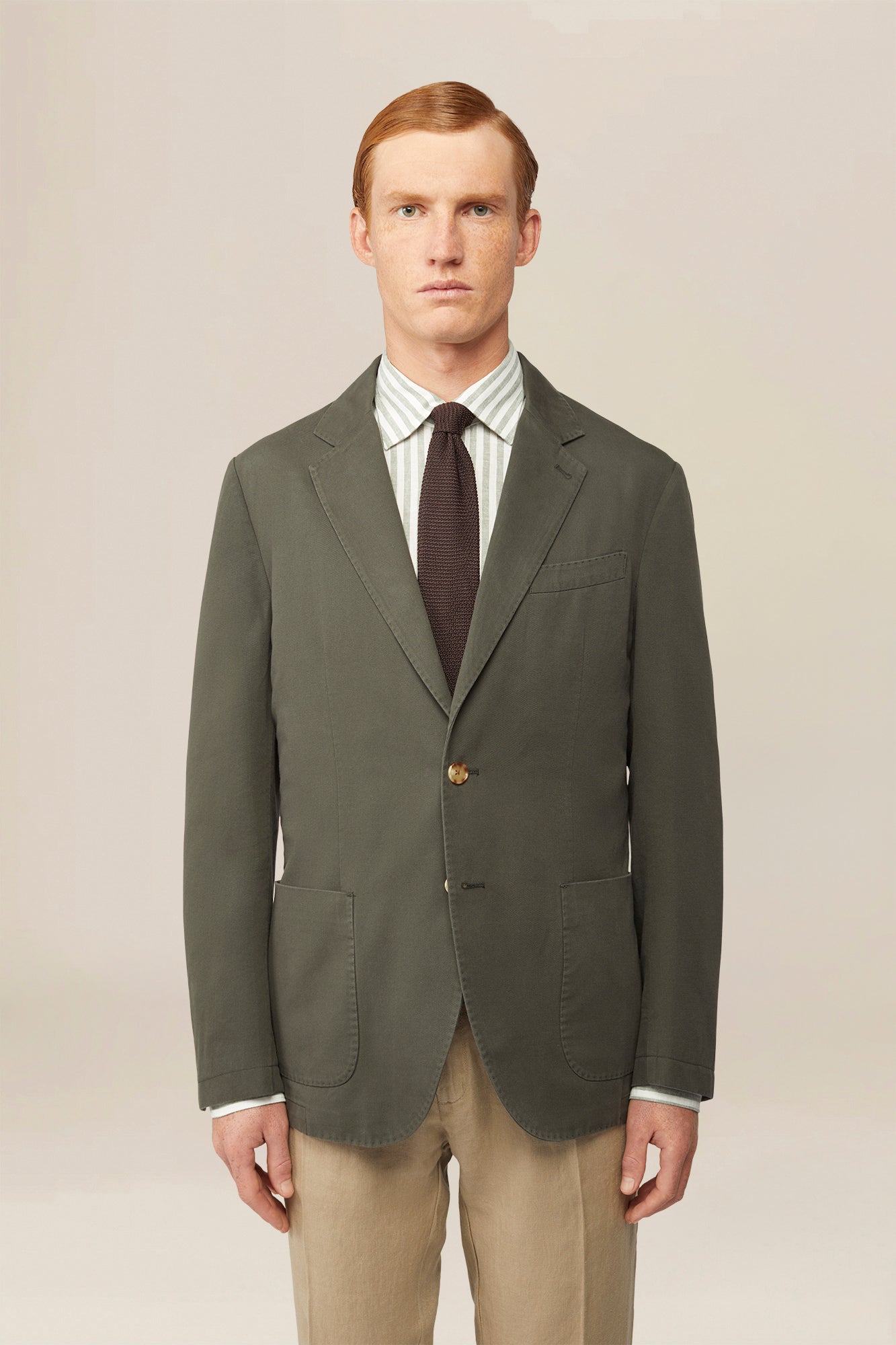 Men's single-breasted, unlined, regular fit jacket