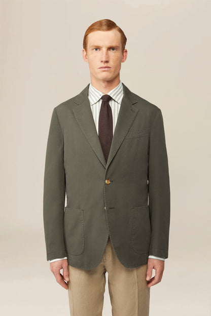 Men's single-breasted, unlined, regular fit jacket