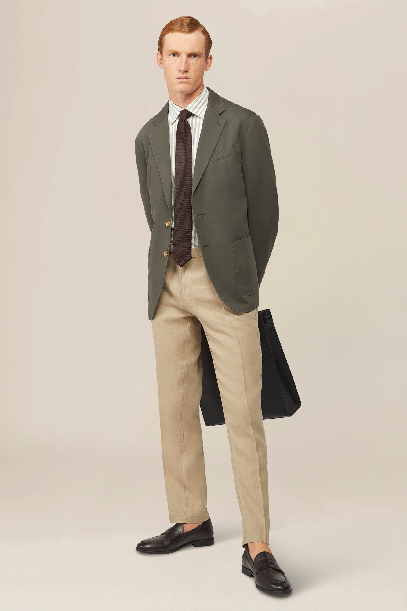 Men's single-breasted, unlined, regular fit jacket