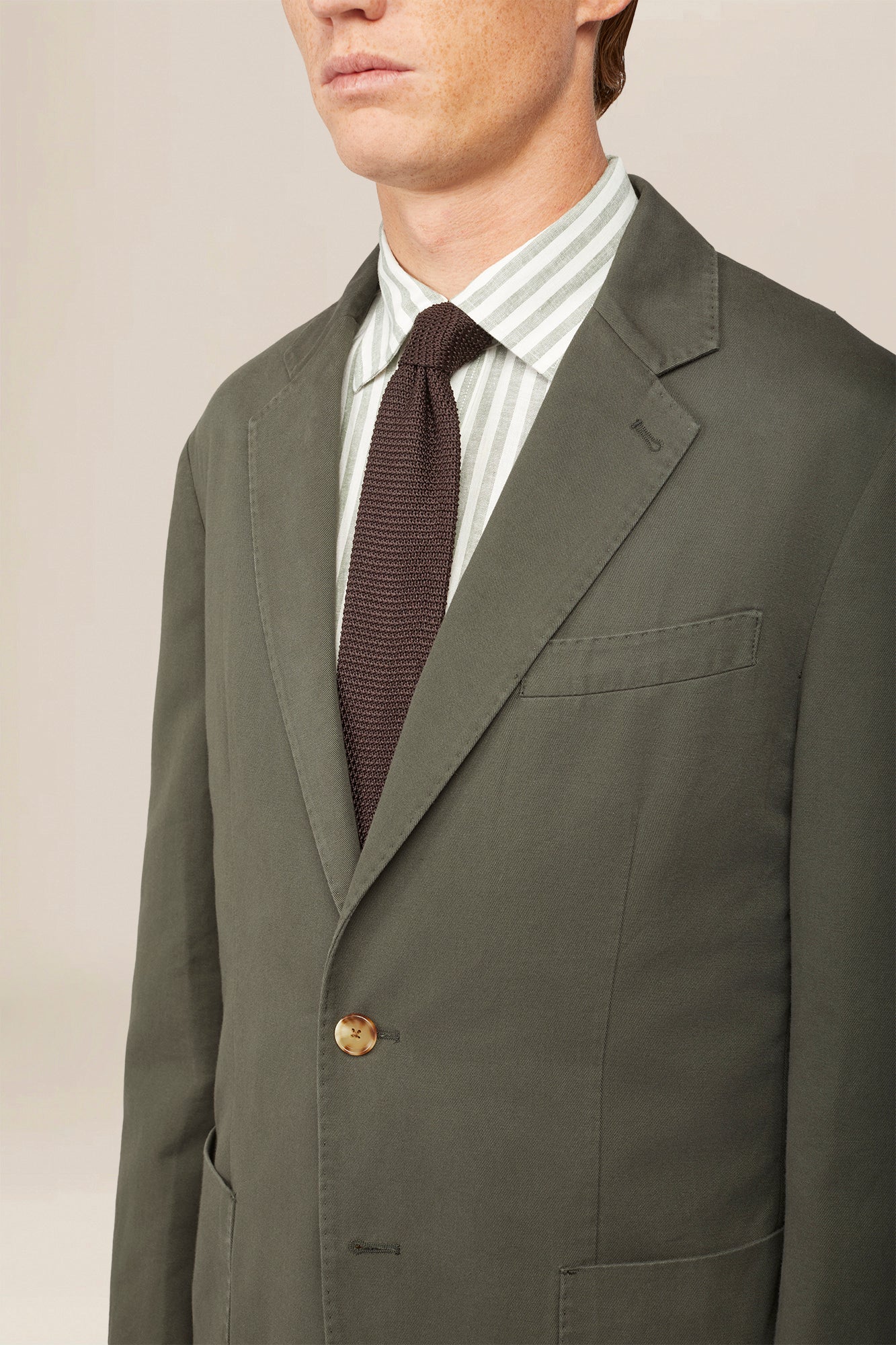 Men's single-breasted, unlined, regular fit jacket