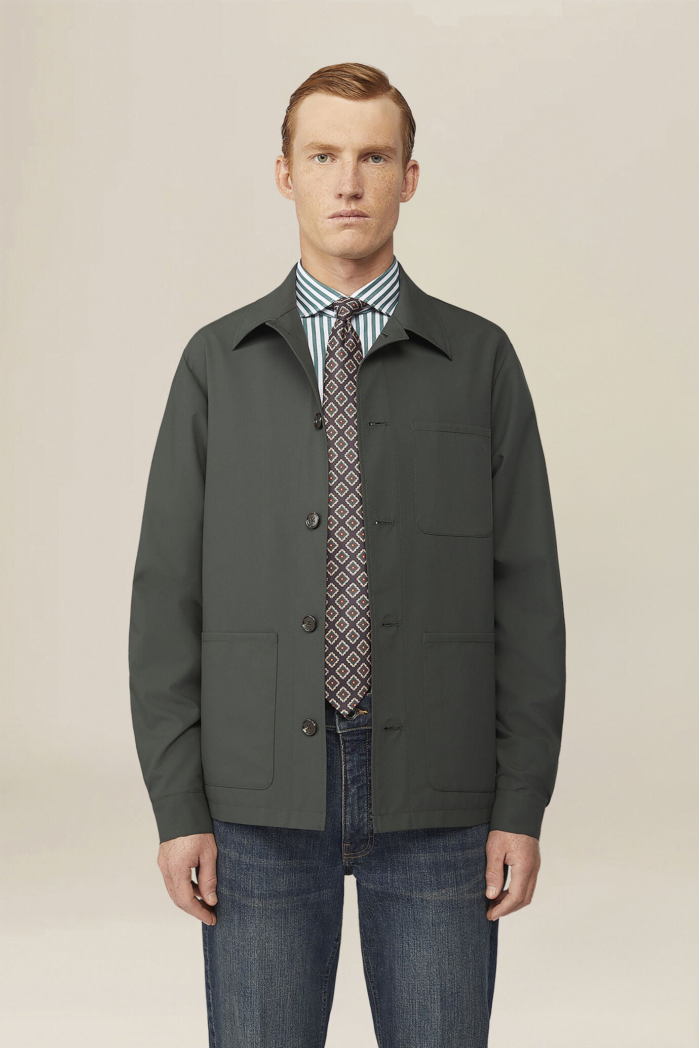 Men's unlined regular fit shirt jacket