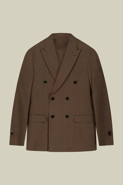 Men's double-breasted unlined jacket in Prince of Wales check, regular fit
