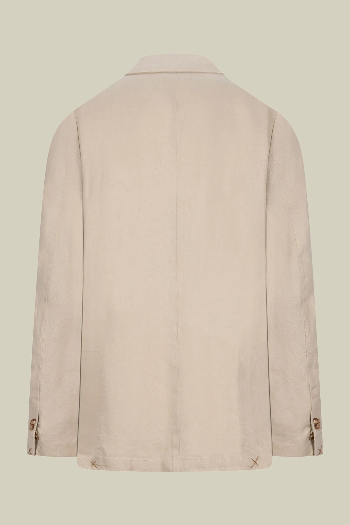 Unlined double-breasted men's jacket in 100% linen