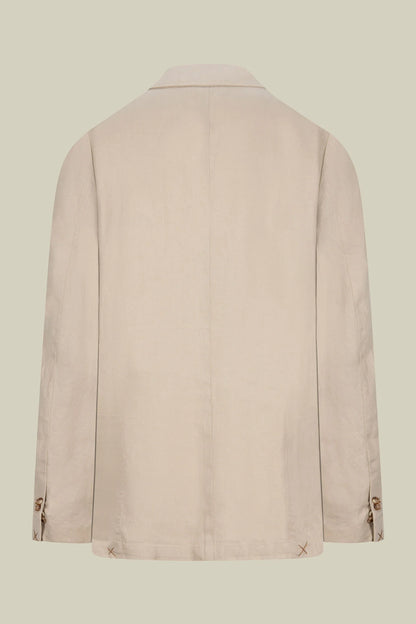 Unlined double-breasted men's jacket in 100% linen
