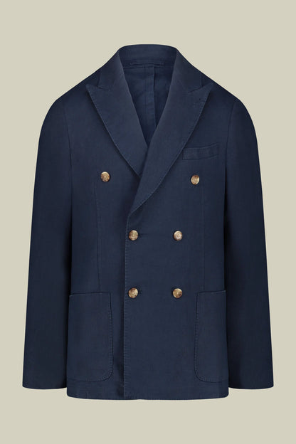 Unlined double-breasted men's jacket in 100% linen