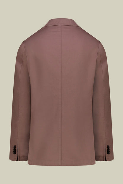Unlined double-breasted men's jacket in regular fit twill fabric