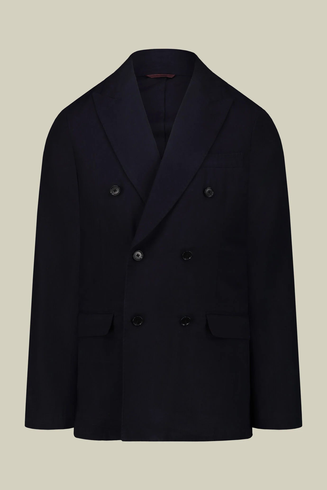 Unlined double-breasted men's jacket in regular fit twill fabric