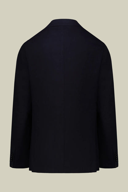Unlined double-breasted men's jacket in regular fit twill fabric
