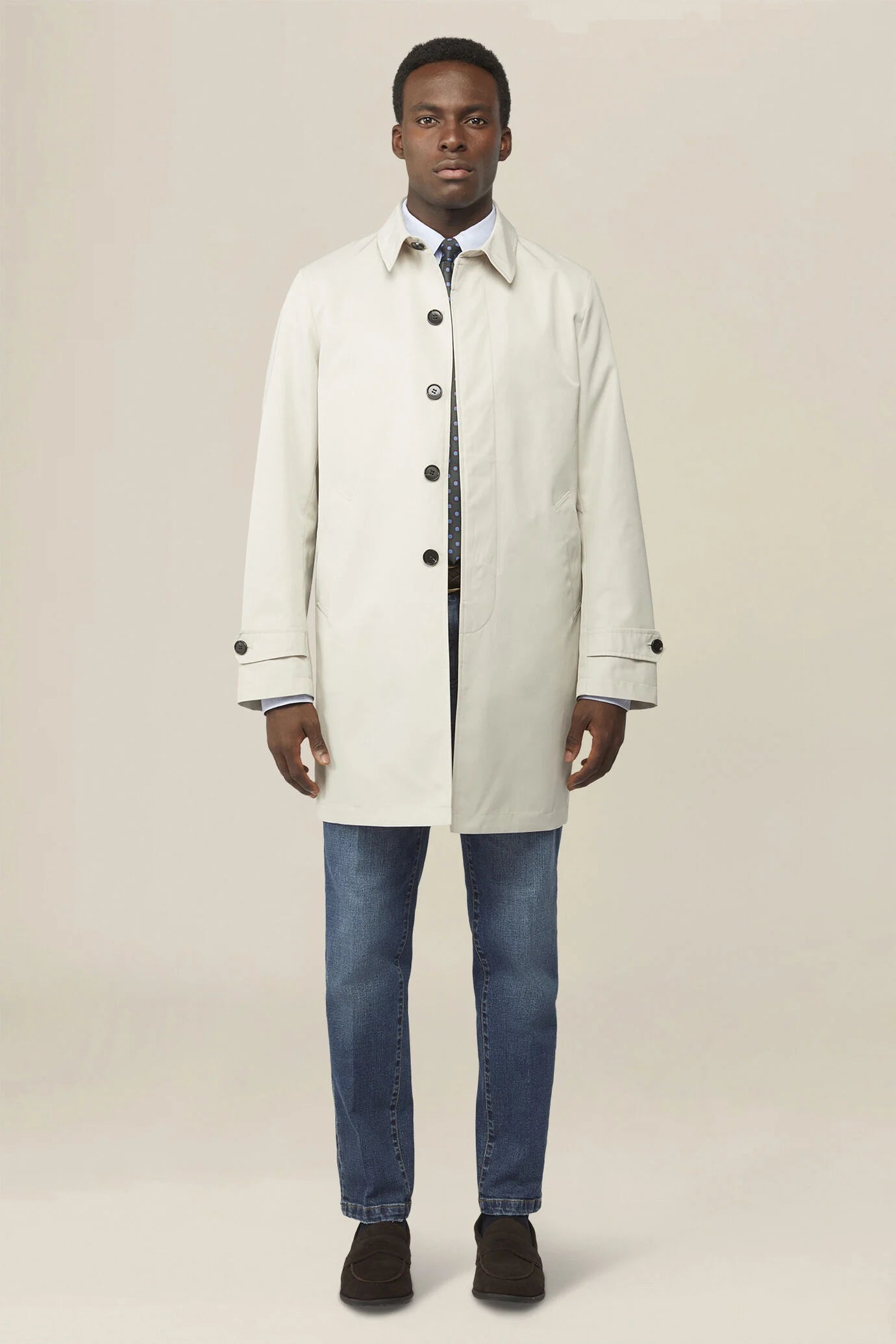 Men's waterproof technical fabric raincoat, regular fit
