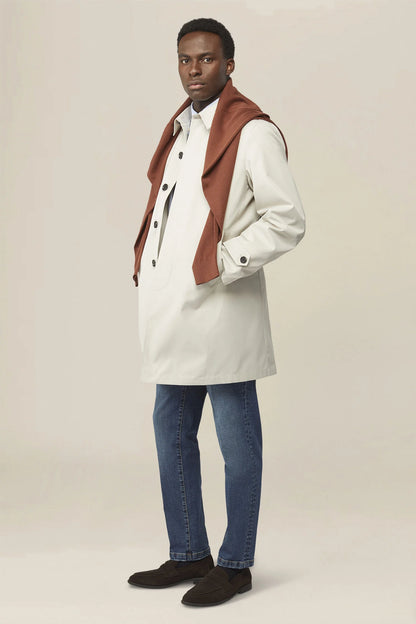 Men's waterproof technical fabric raincoat, regular fit