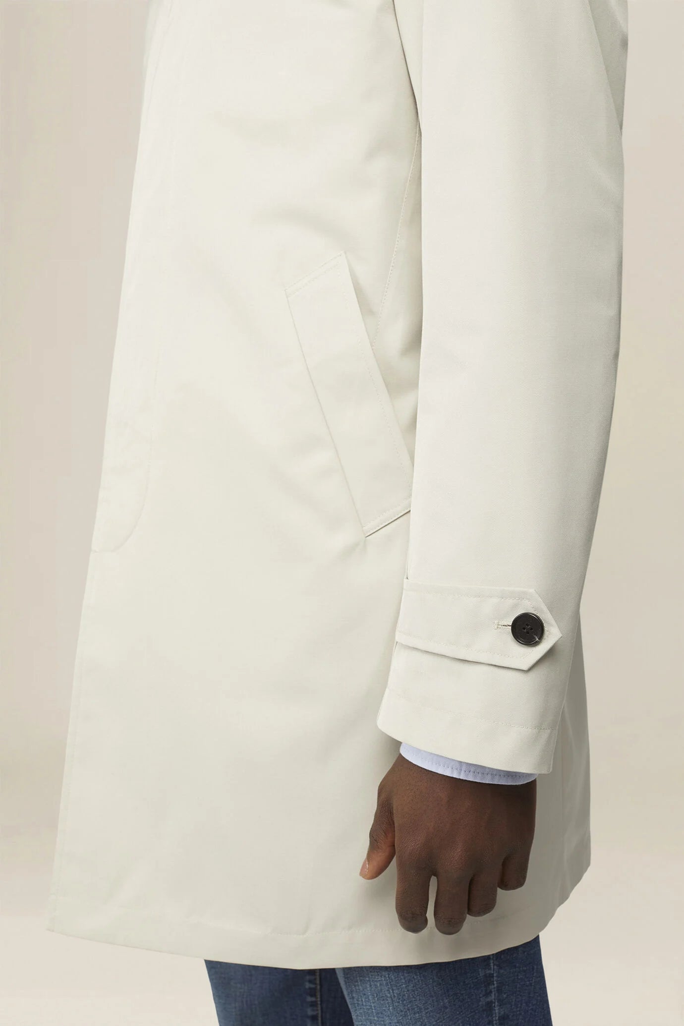 Men's waterproof technical fabric raincoat, regular fit