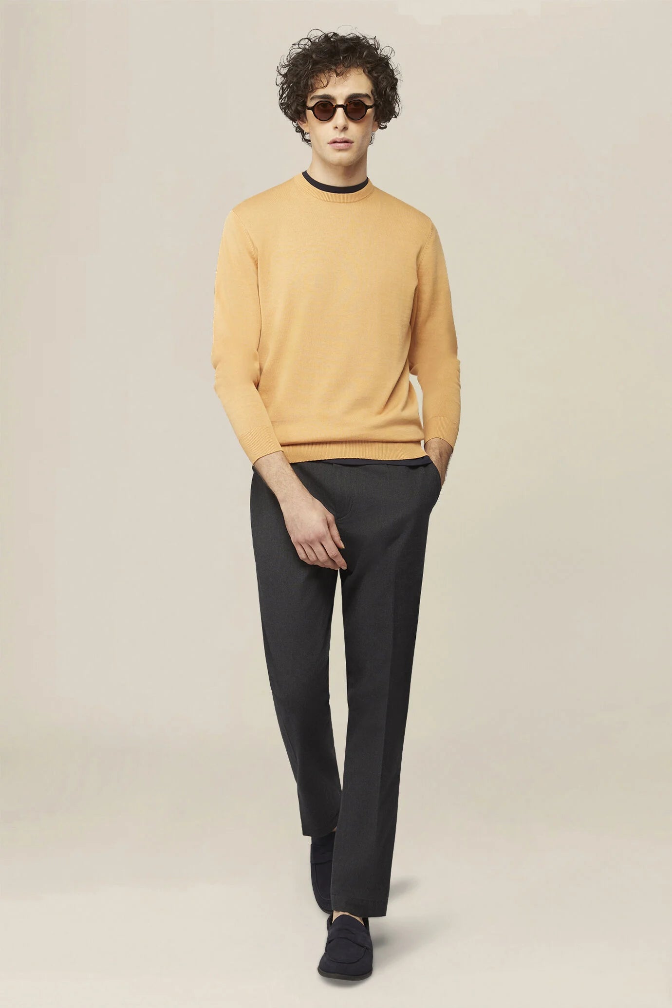 Men's crew neck jumper in 100% cotton