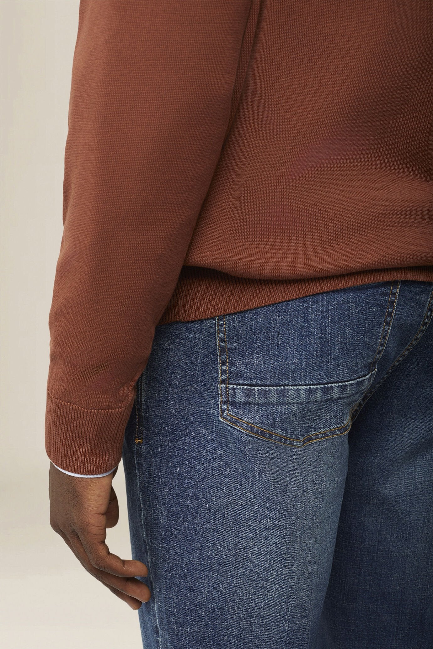 Men's crew neck jumper in 100% cotton