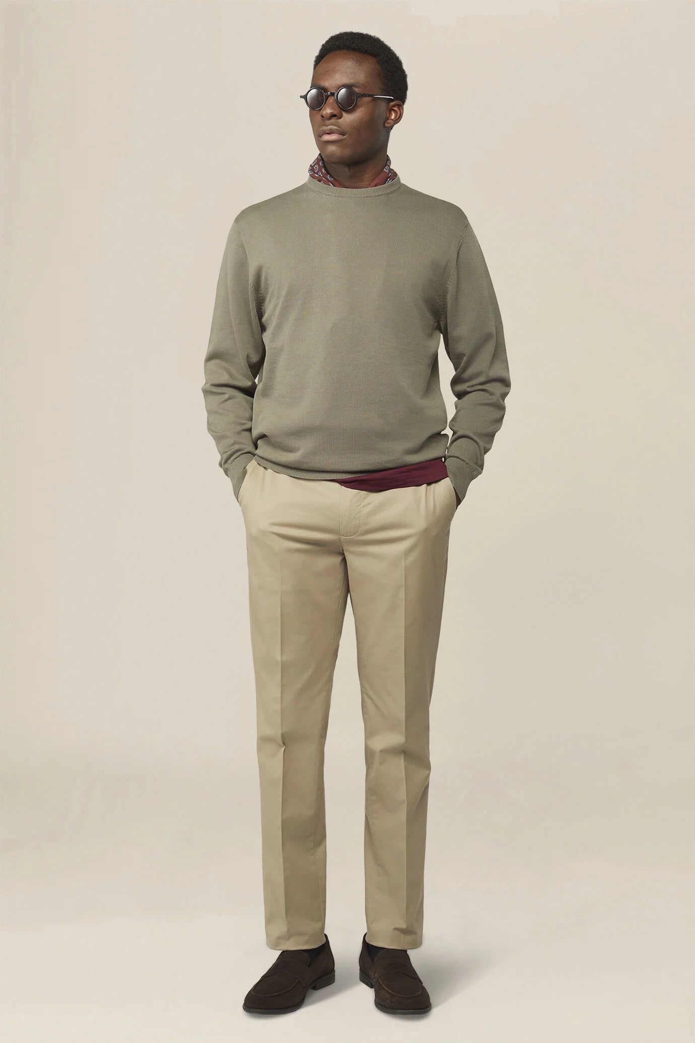 Men's crew neck jumper in 100% cotton