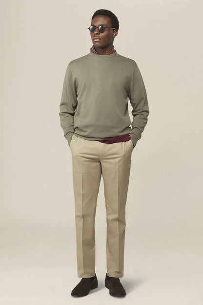 Men's crew neck jumper in 100% cotton