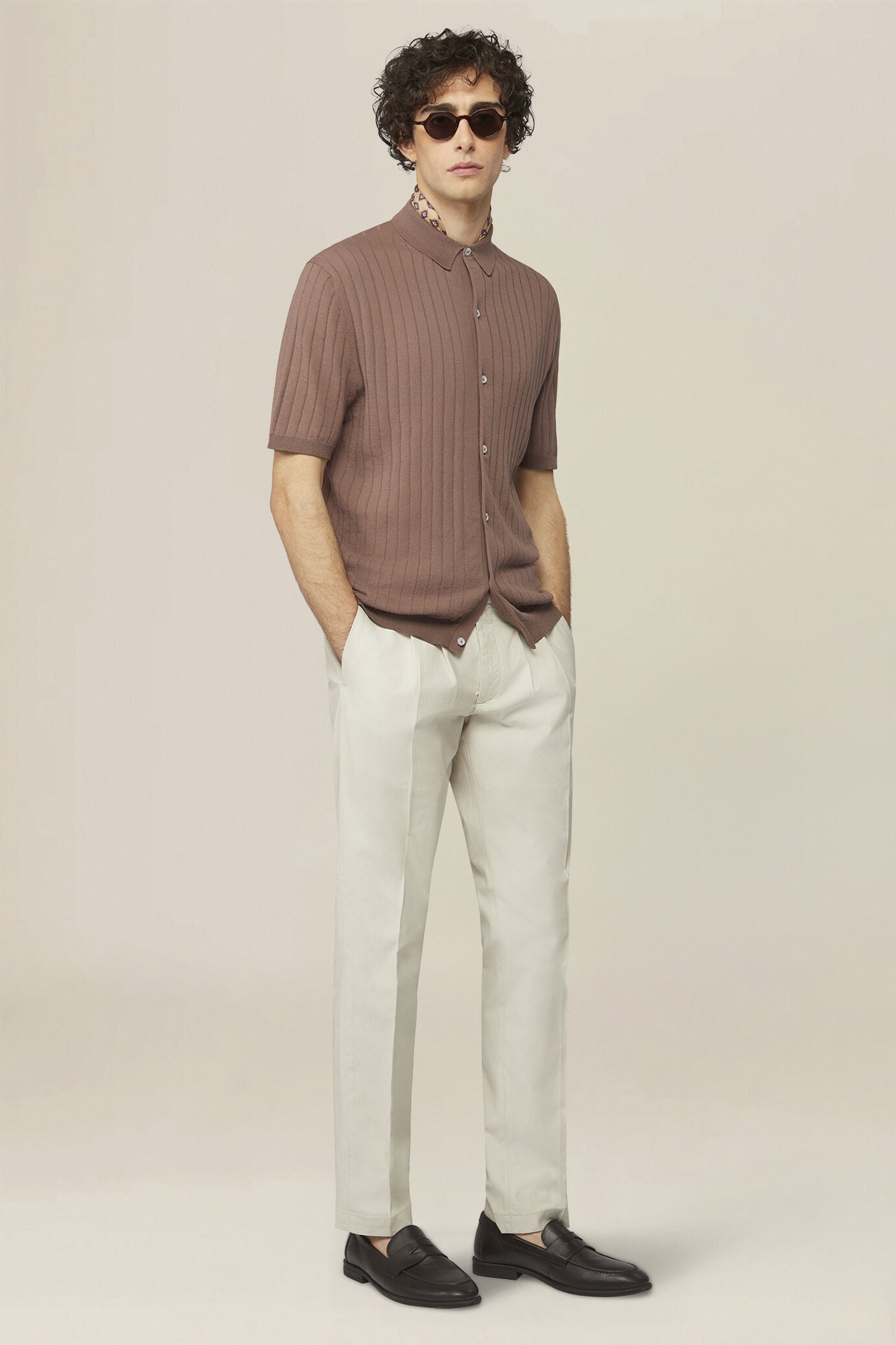 Men's 100% cotton knitted polo shirt