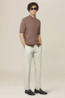 Men's 100% cotton knitted polo shirt