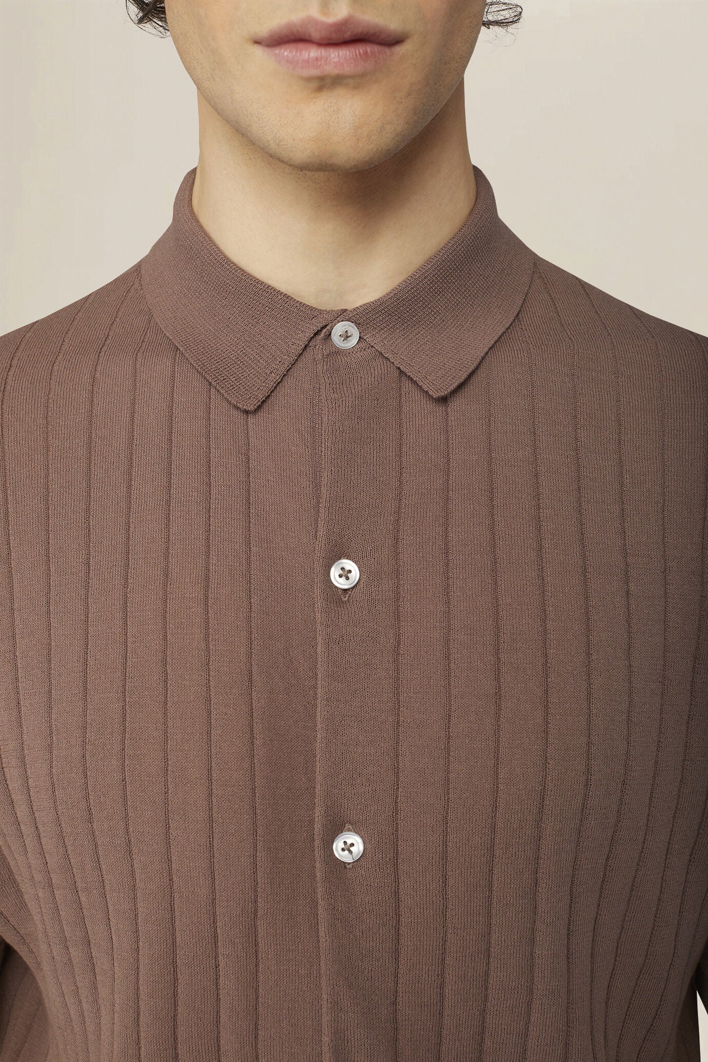 Men's 100% cotton knitted polo shirt