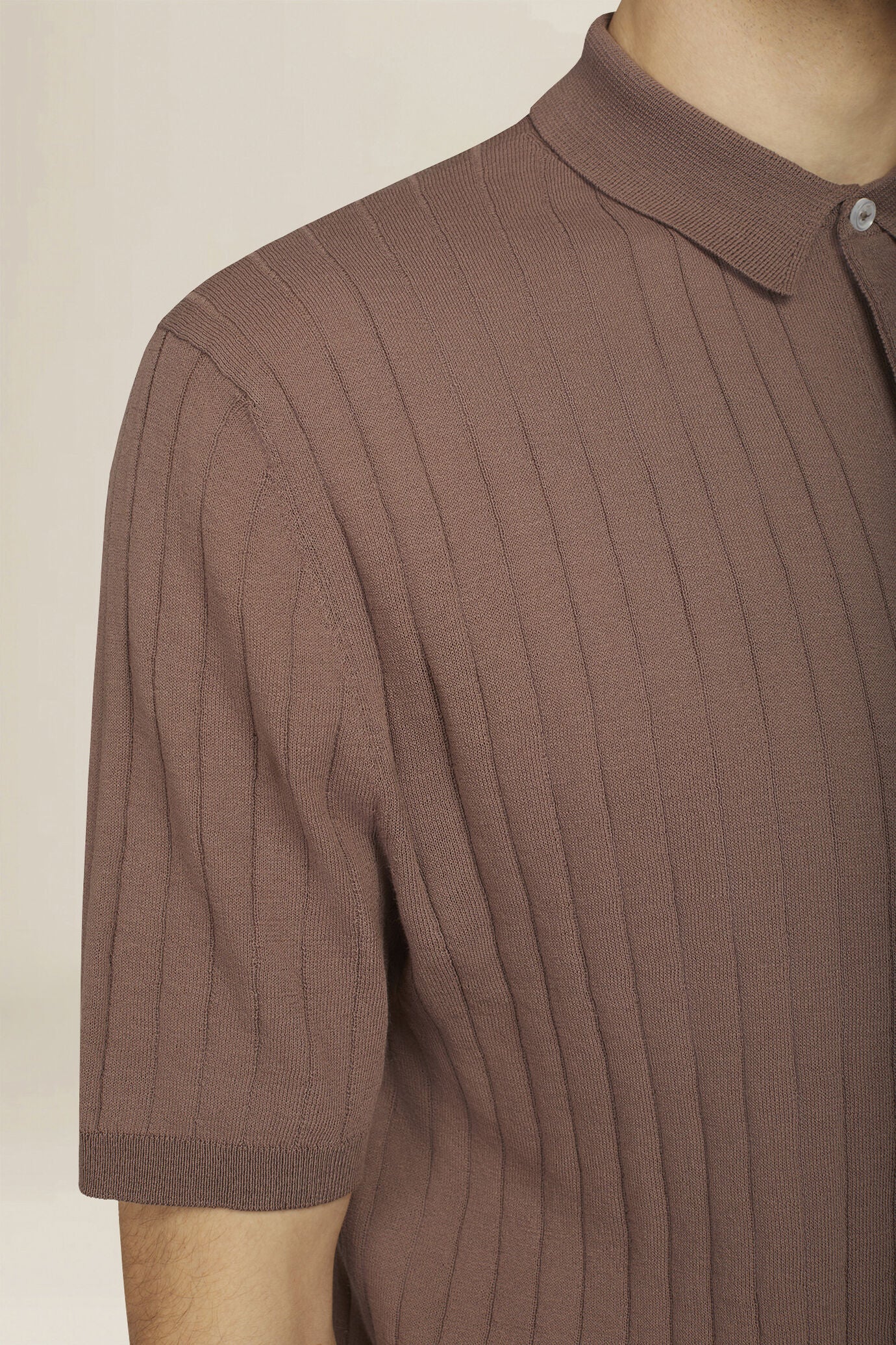 Men's 100% cotton knitted polo shirt