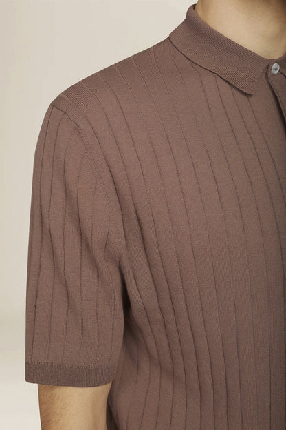 Men's 100% cotton knitted polo shirt