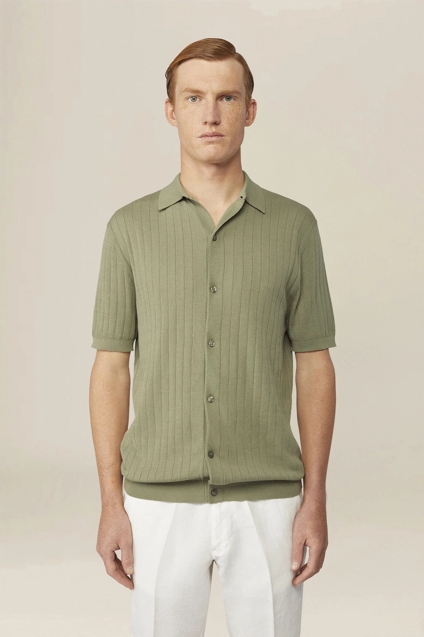 Men's 100% cotton knitted polo shirt