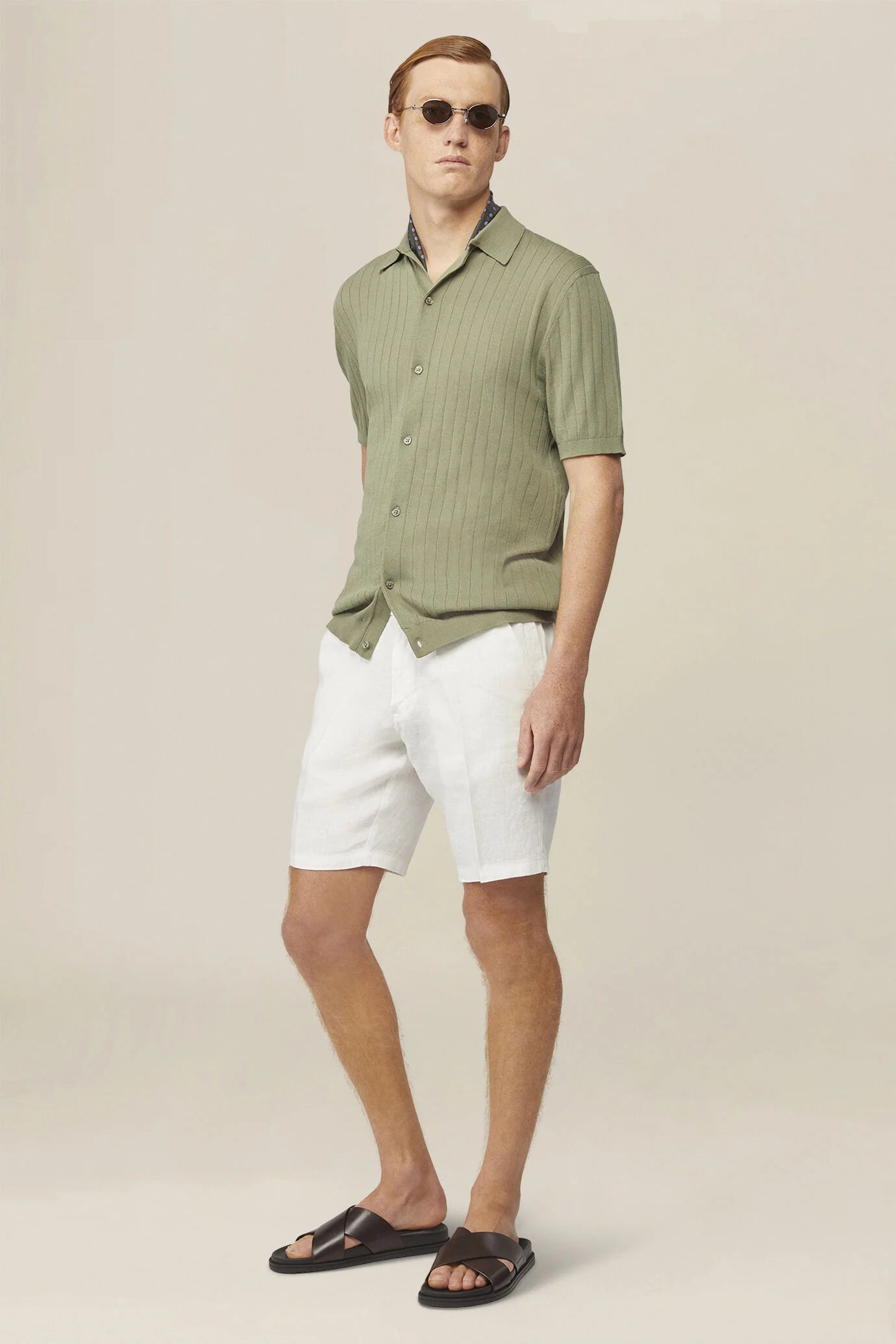 Men's 100% cotton knitted polo shirt