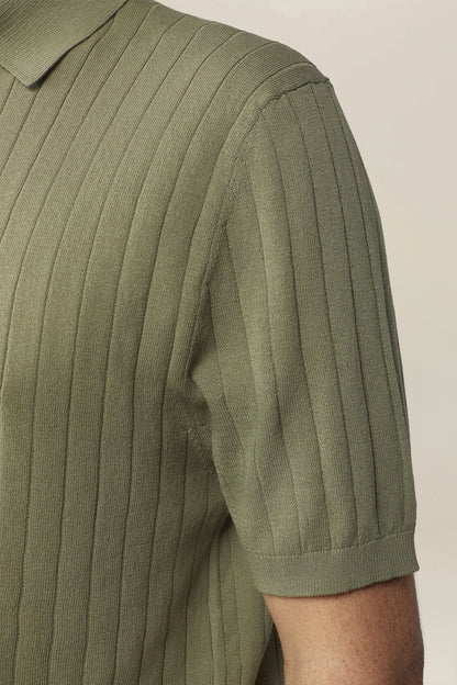 Men's 100% cotton knitted polo shirt