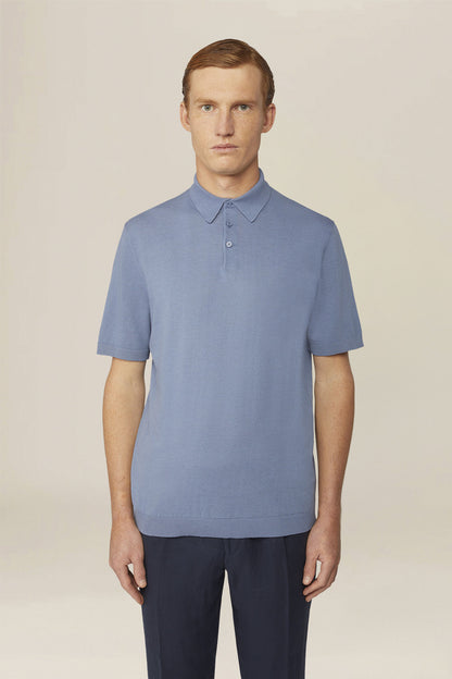 Men's regular fit 100% cotton knitted polo shirt