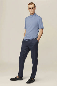 Men's regular fit 100% cotton knitted polo shirt