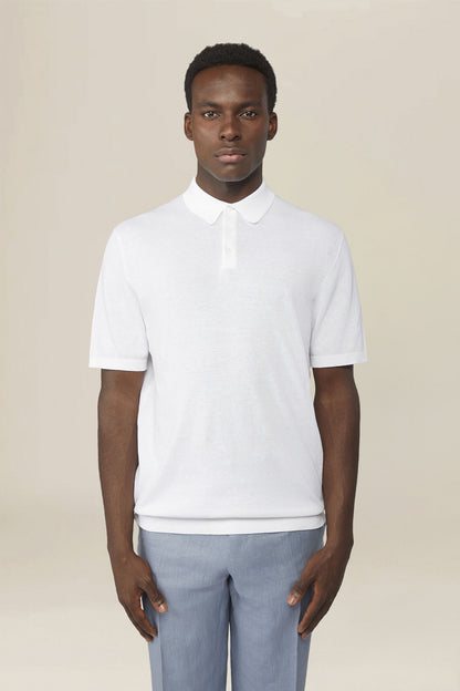 Men's regular fit 100% cotton knitted polo shirt