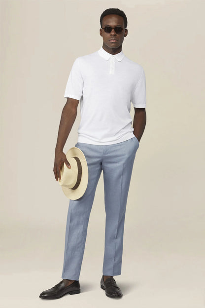 Men's regular fit 100% cotton knitted polo shirt