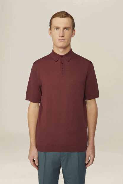 Men's regular fit 100% cotton knitted polo shirt