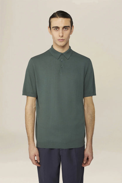 Men's regular fit 100% cotton knitted polo shirt