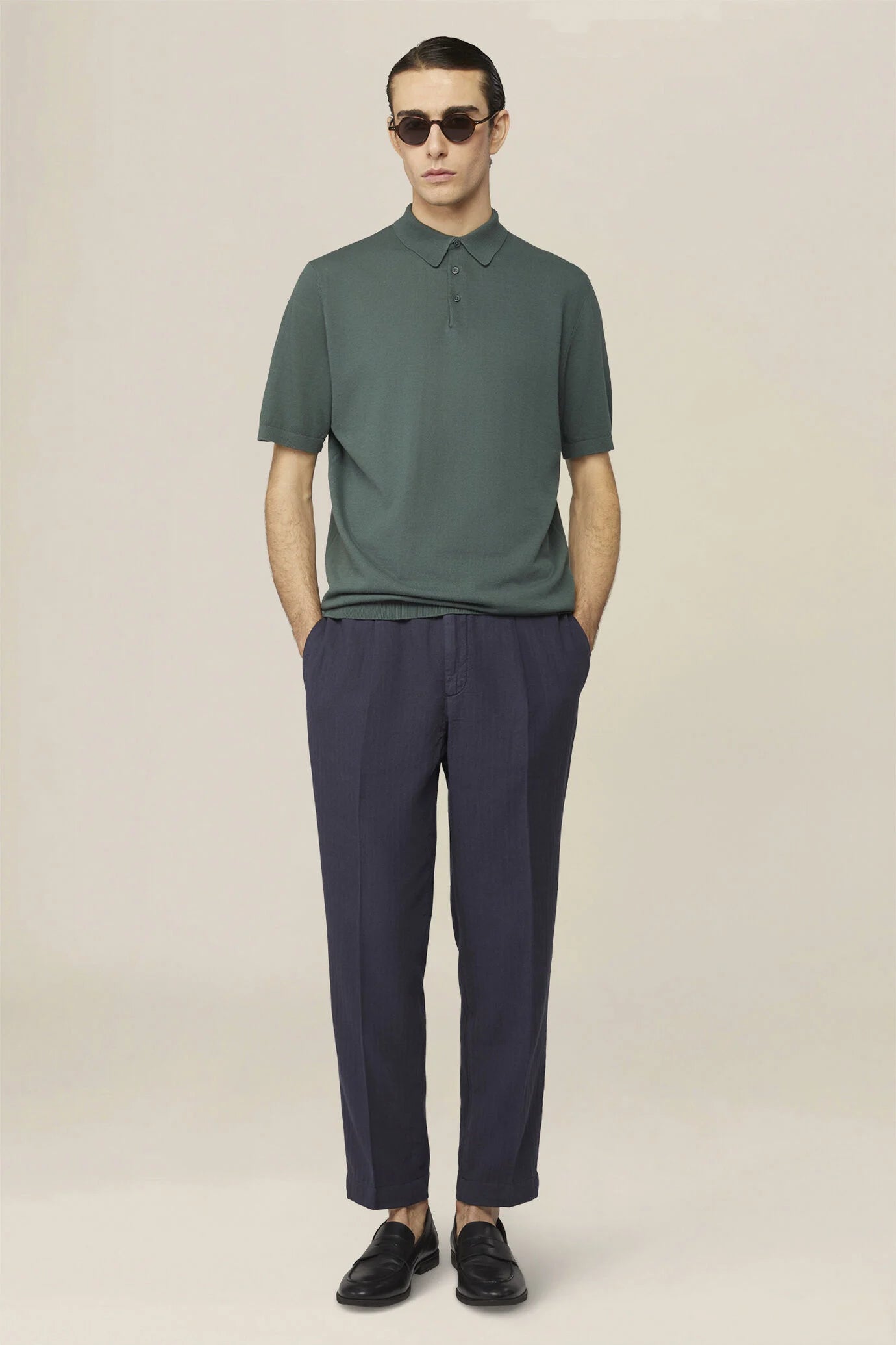 Men's regular fit 100% cotton knitted polo shirt