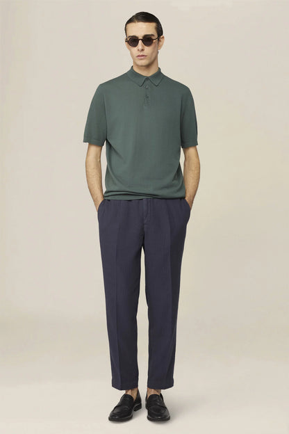 Men's regular fit 100% cotton knitted polo shirt