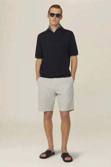 Men's polo shirt in 100% cotton honeycomb knit with Derby collar