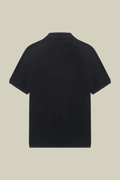 Men's polo shirt in 100% cotton honeycomb knit with Derby collar