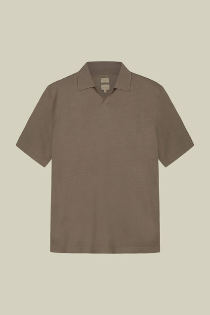 Men's 100% cotton knit polo shirt with Derby collar