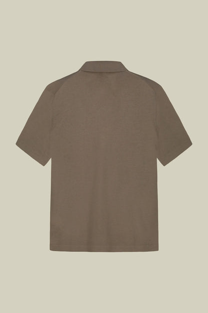 Men's 100% cotton knit polo shirt with Derby collar