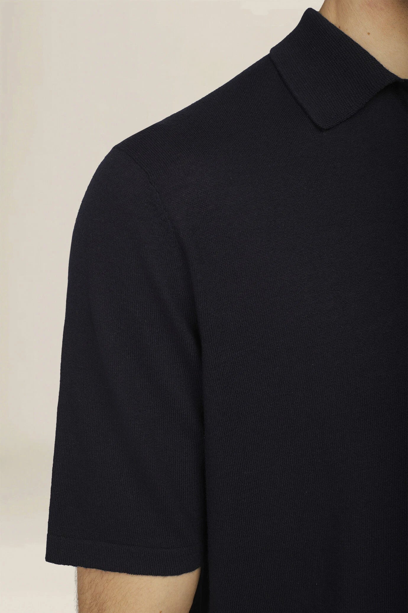 Men's 100% cotton knit polo shirt with Derby collar