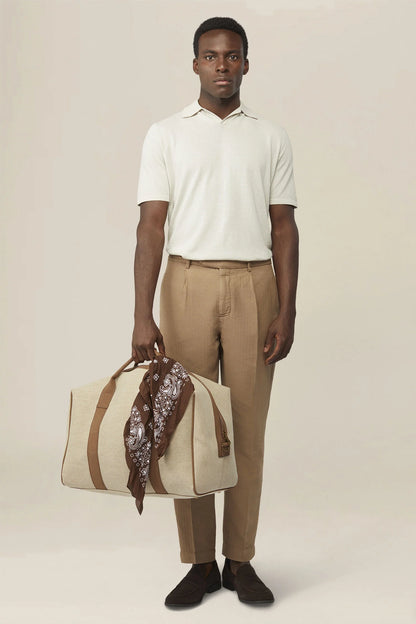 Men's 100% cotton knit polo shirt with Derby collar
