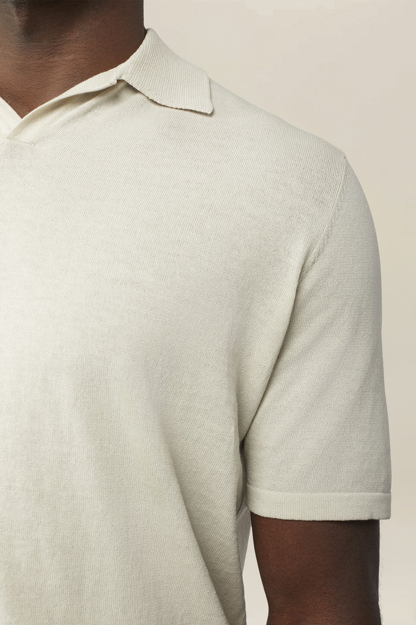 Men's 100% cotton knit polo shirt with Derby collar