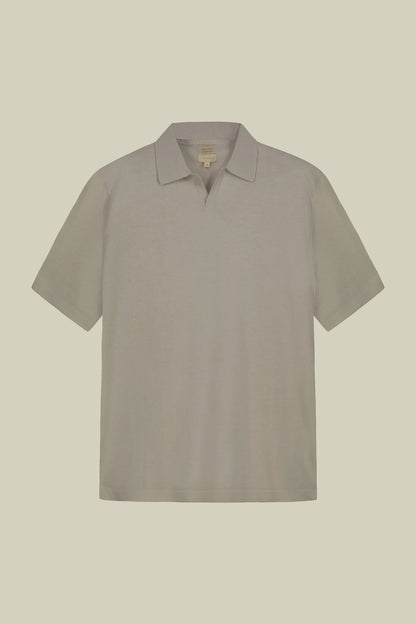 Men's 100% cotton knit polo shirt with Derby collar